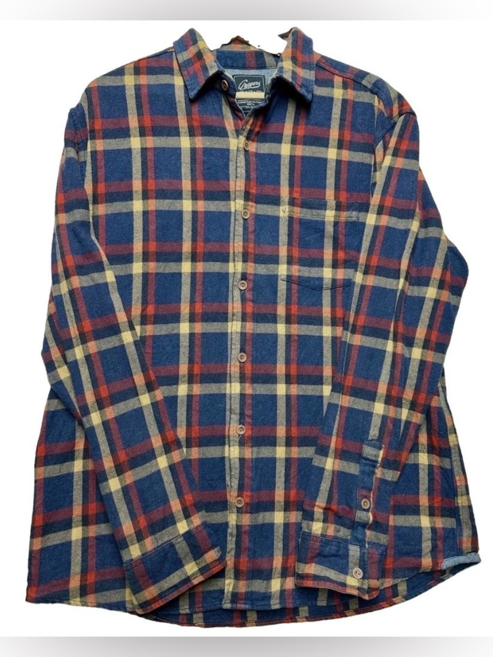 Grayers Heritage Flannels Men’s XL 100% Cotton Plaid Flannel Shirt